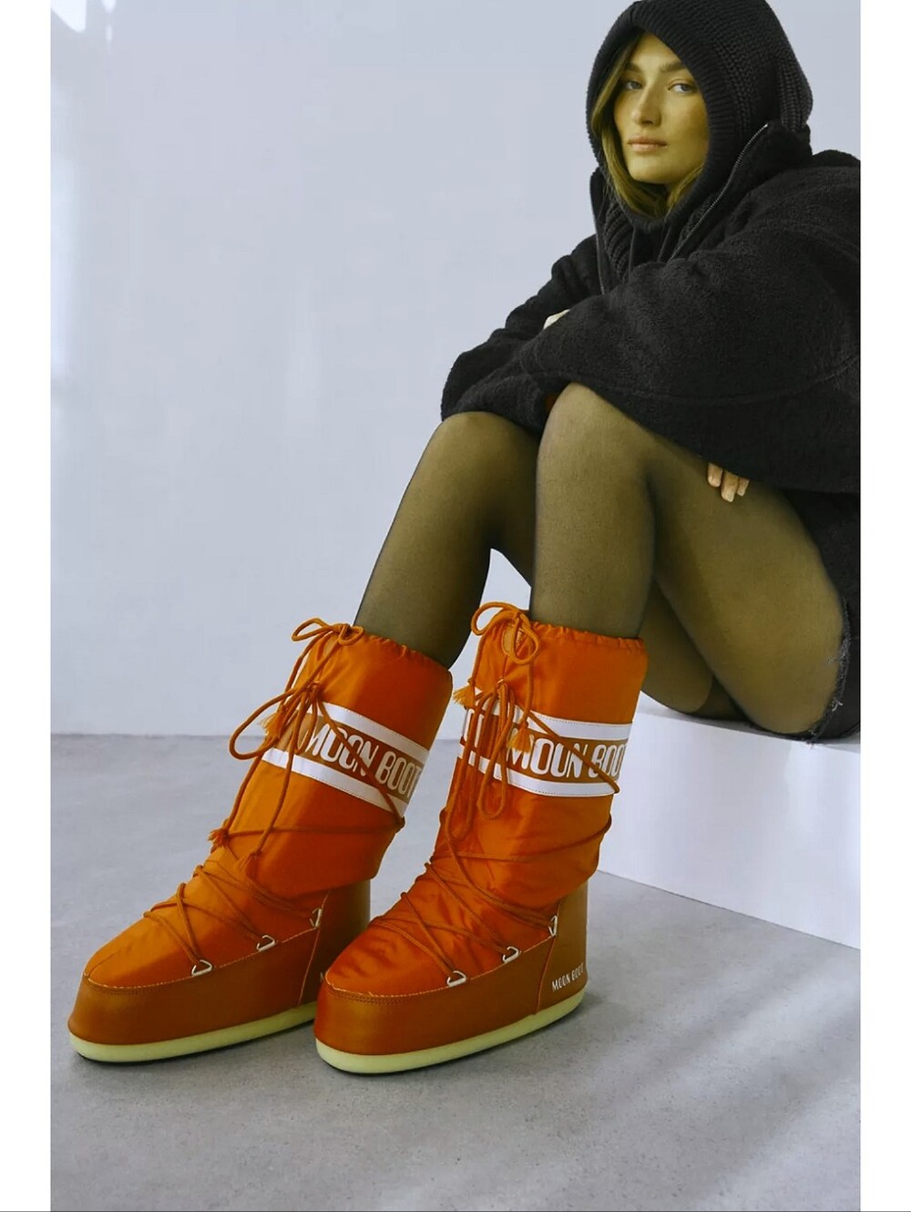 MOON BOOT Icon Nylon Orange Snow Boots Unisex 🆕️US L 8/9.5 M 7/8.5 Après Ski